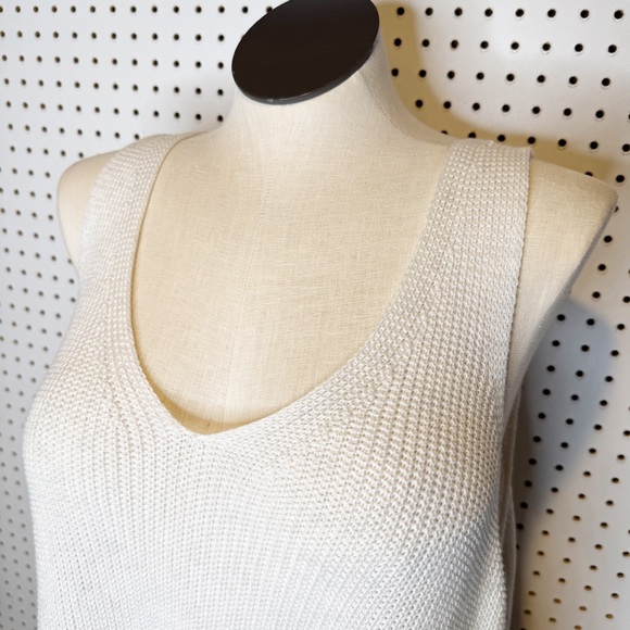 Eileen Fisher | NWT Peruvian Organic Cotton Blend V-Neck Shell in Chalk White 3X - Picture 5 of 9